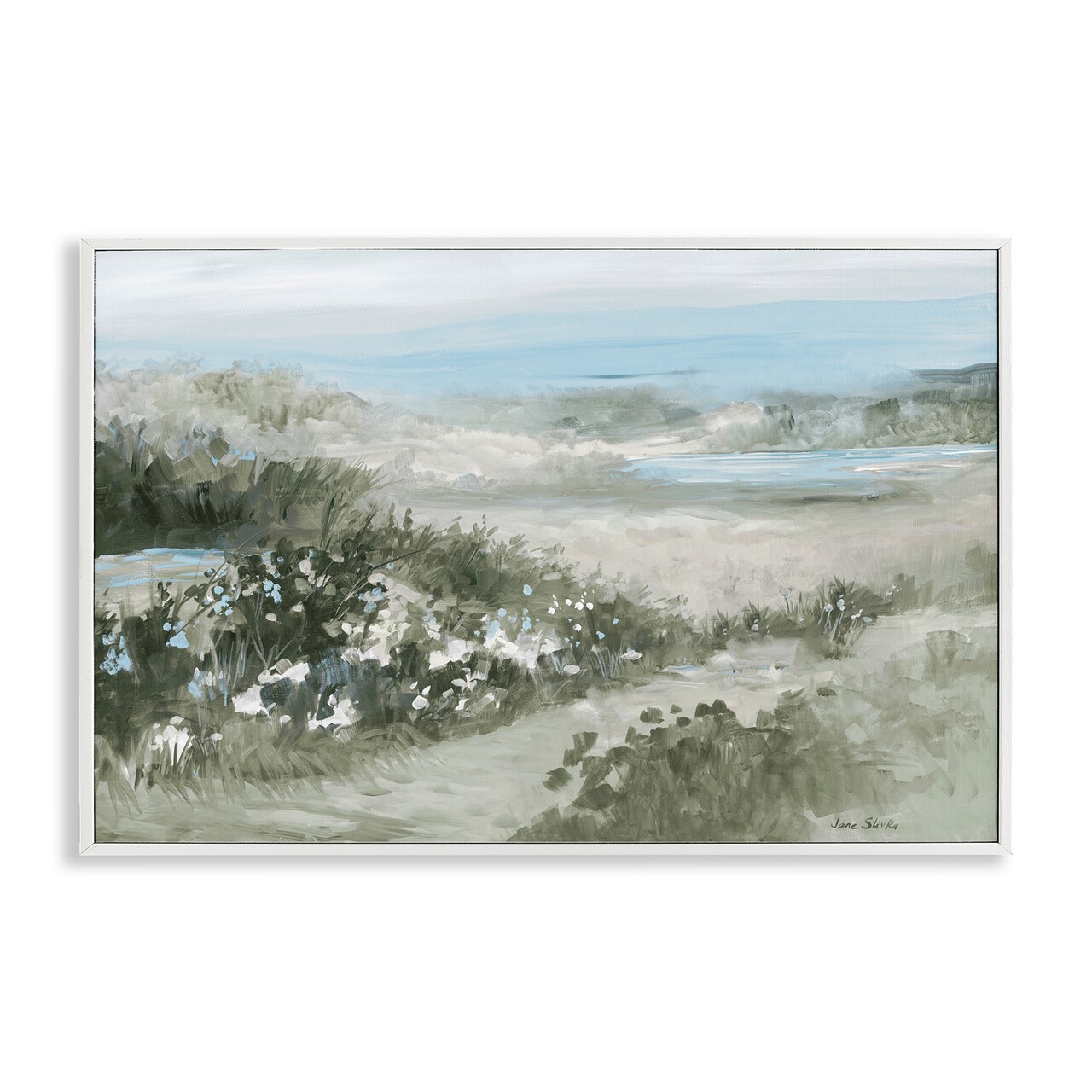Stupell Industries Neutral Quiet Composition Landscape Framed Giclee, design by Jane Slivka